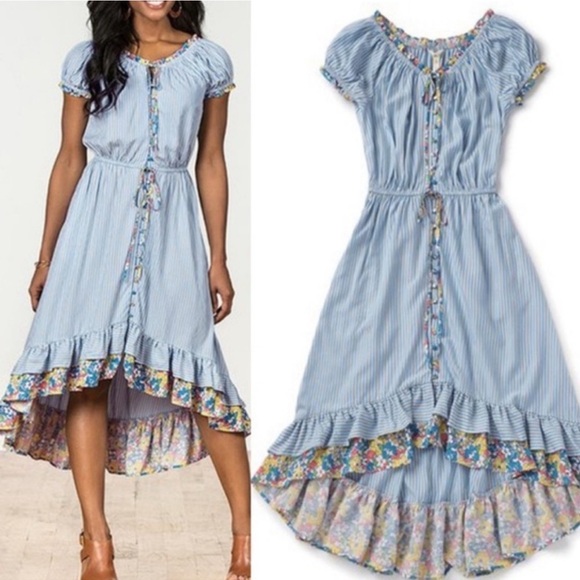 Matilda Jane Come Away With Me Stripe Floral Dress - Picture 1 of 10